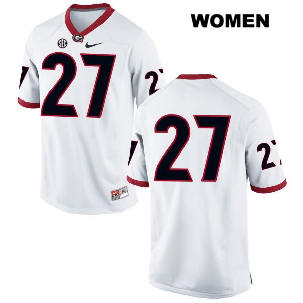 Georgia Bulldogs Women's Eric Stokes #27 NCAA No Name Authentic White Nike Stitched College Football Jersey IHF1256LV